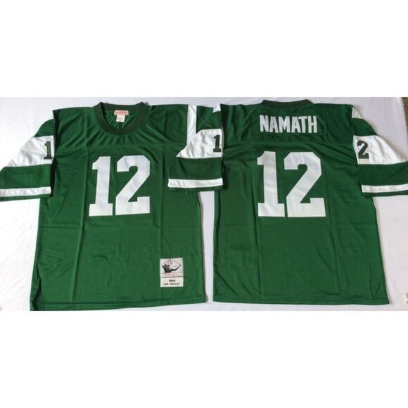 Mens Youths Kids Womens Joe Namath Green Stitched Jersey